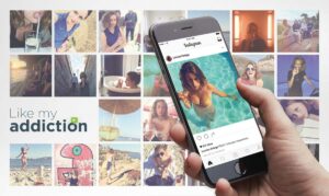 a collection of pictures of a young woman on an IG account depicting alcohol addiction among young people