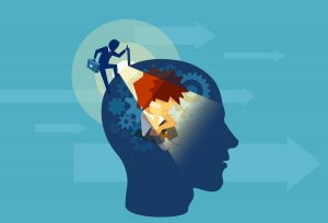 The picture signifies the underlying childhood trauma which causes the mental health condition.