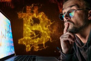 Cryptocurrency addiction concept